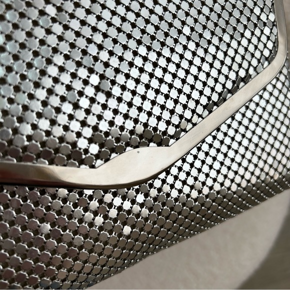 VINTAGE Sequin Evening Clutch Purse with Strap Silver - Picture 11 of 13